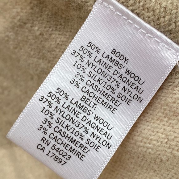 Banana Republic Cream Wool Striped Duster Cardigan Sweater, M - Picture 6 of 8